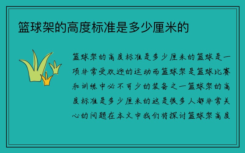 篮球架的高度标准是多少厘米的