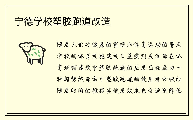 宁德学校塑胶跑道改造