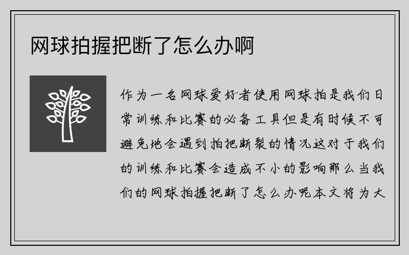 网球拍握把断了怎么办啊