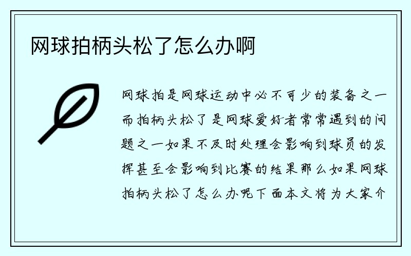 网球拍柄头松了怎么办啊