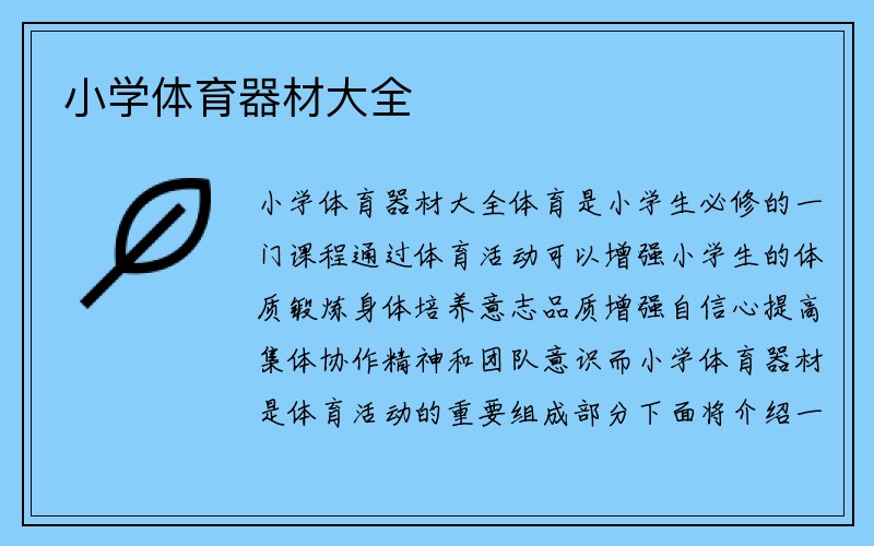 小学体育器材大全